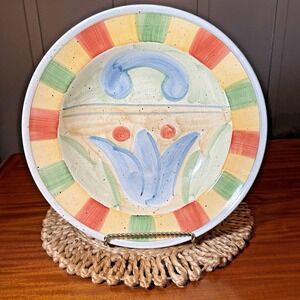 Bella Ceramica Corsica Hand-Painted Pasta Bowl 14" Floral Italian Style